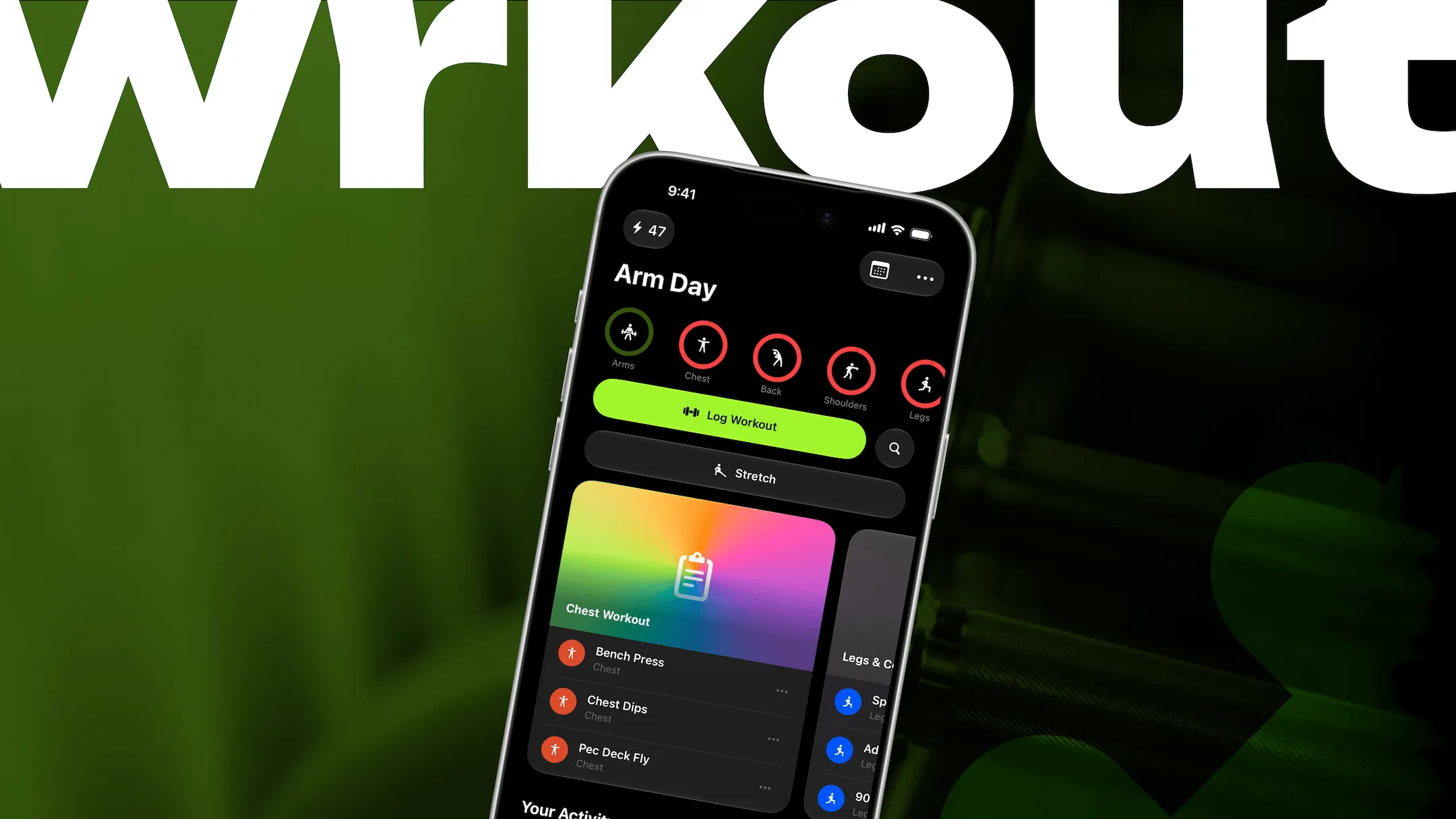 Pantallas de entrenamiento de wrkout en iPhone