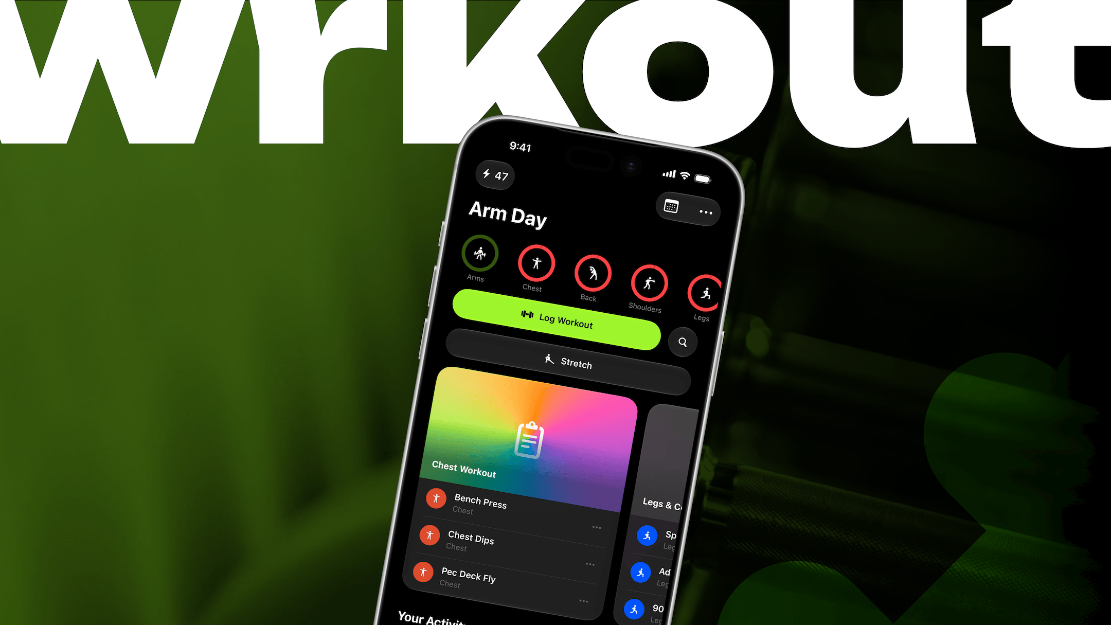 wrkout workout screens on iPhone